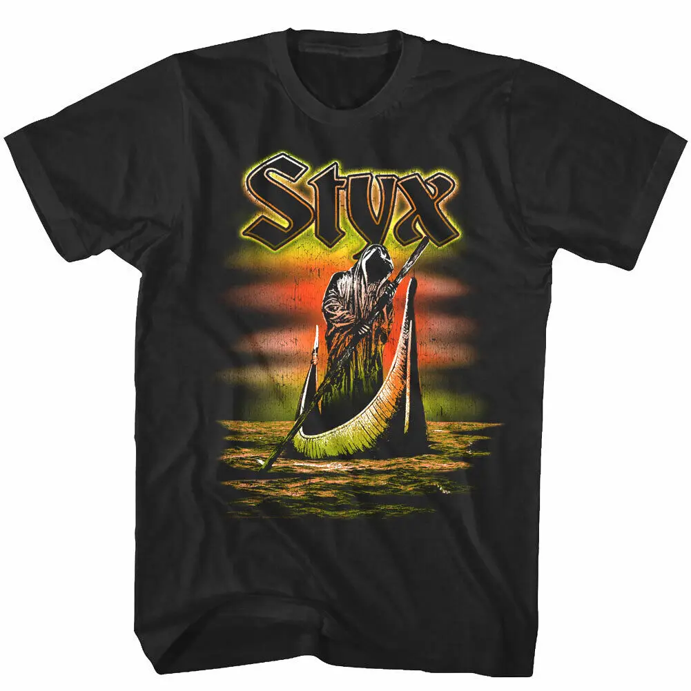 Styx Ferryman Grim Reaper Tour Men'S T Shirt Rock Band Complete Wooden Nickel