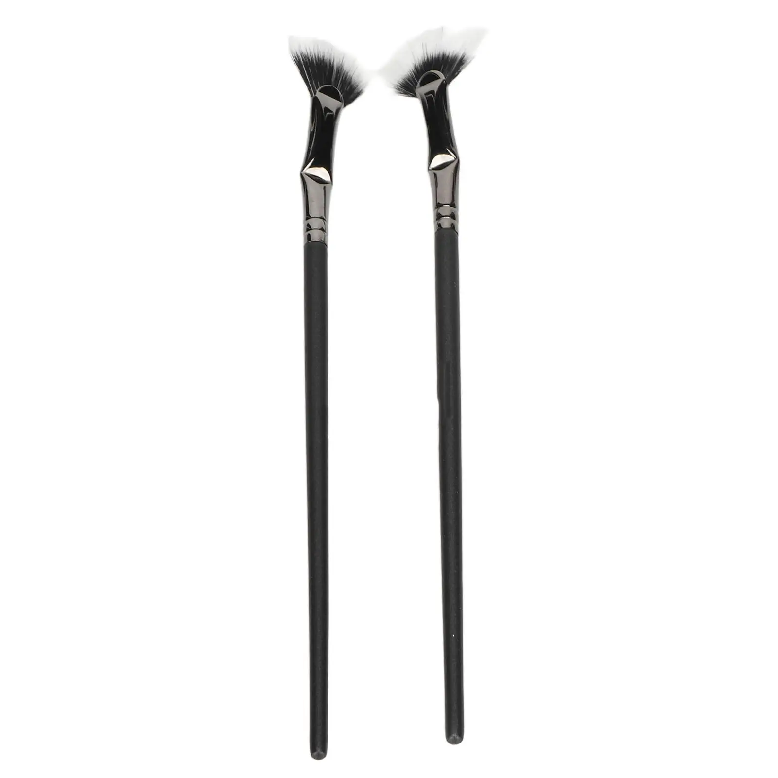 Professional 2pcs Mascara Fan Bent Brush for Clump-Free, Enhanced Lower Lashes - Double Layer Design for Precise Application