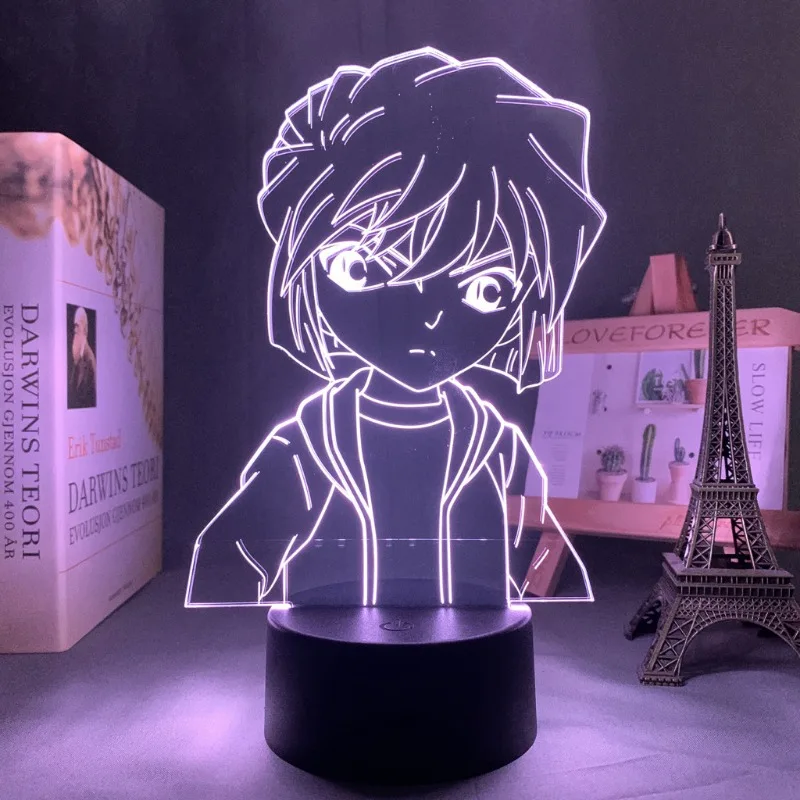 Detective Conan 3D Night Lights Anime Figure Conan Edogawa Haibara Ai Desk Lamps Children\'s Kawaii Bedhead Bedroom Decoration