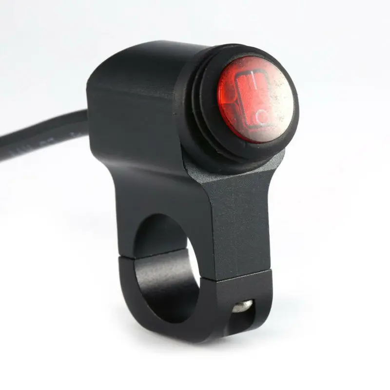 motorcycle handlebar switch 16A 12V Aluminum Quad for ATV Bike Handlebar LED Switch Rocker Button 3 wires for 7/8\