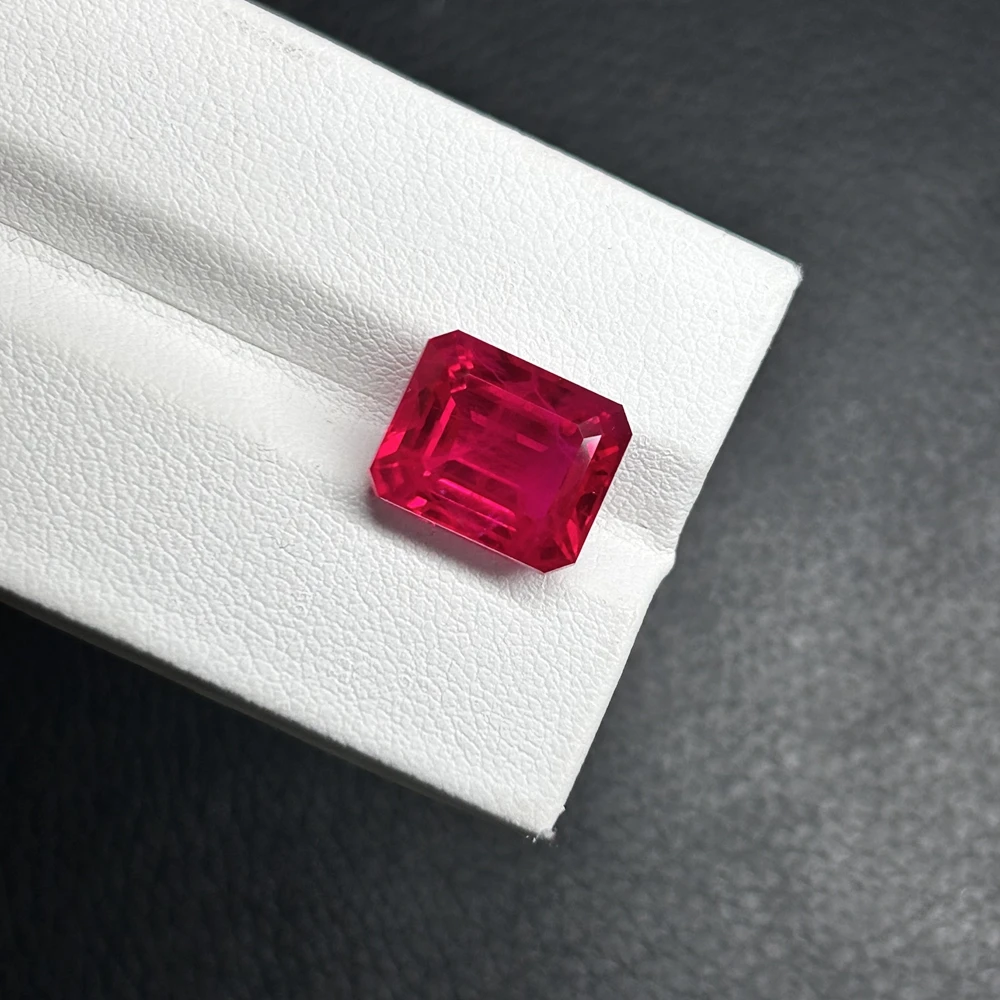 Meisidian New Products Emerald Cut 10X12mm 9 Carat Natural Burma Ruby