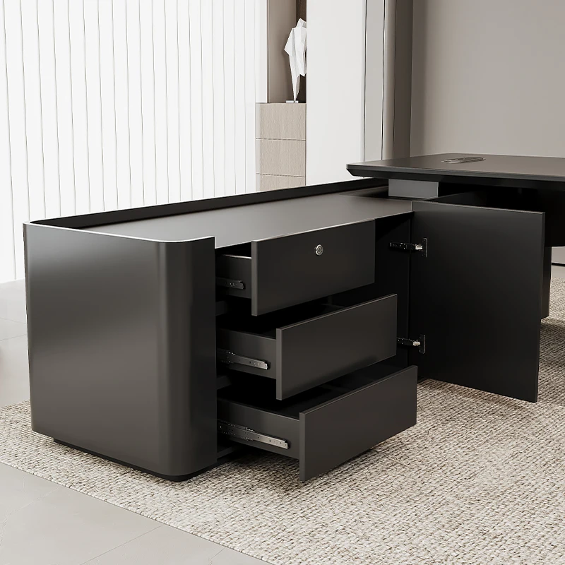 

Painted boss table, office table and chair combination, simple and modern