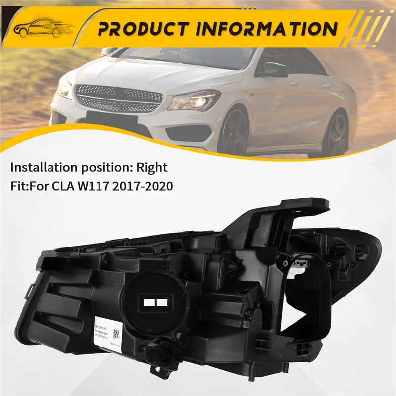 Podstawa przedniego reflektora do Mercedes-Benz CLA W117 2017-2020 Obudowa reflektora Tylna podstawa-FSM