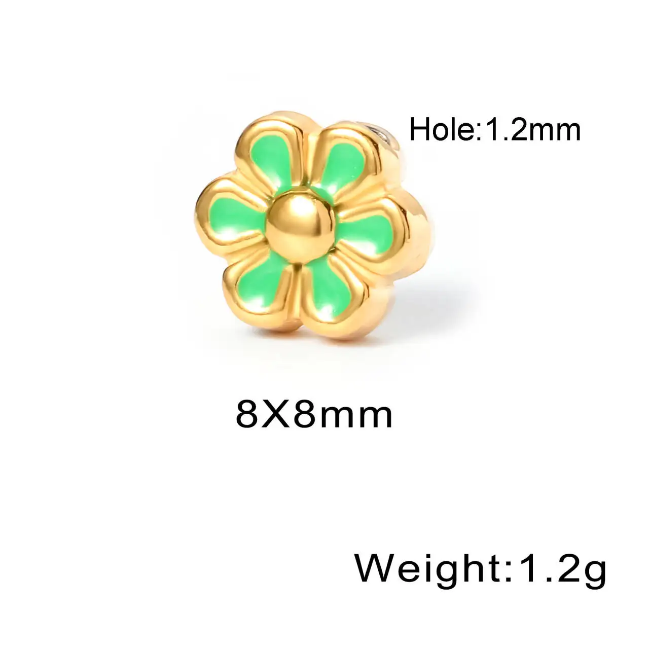 10Pcs DIY Jewelry Accessaries Cute Enamel Flower Spacer Beads 8mm for Handmade Necklace Bracelet Parts Wholesale