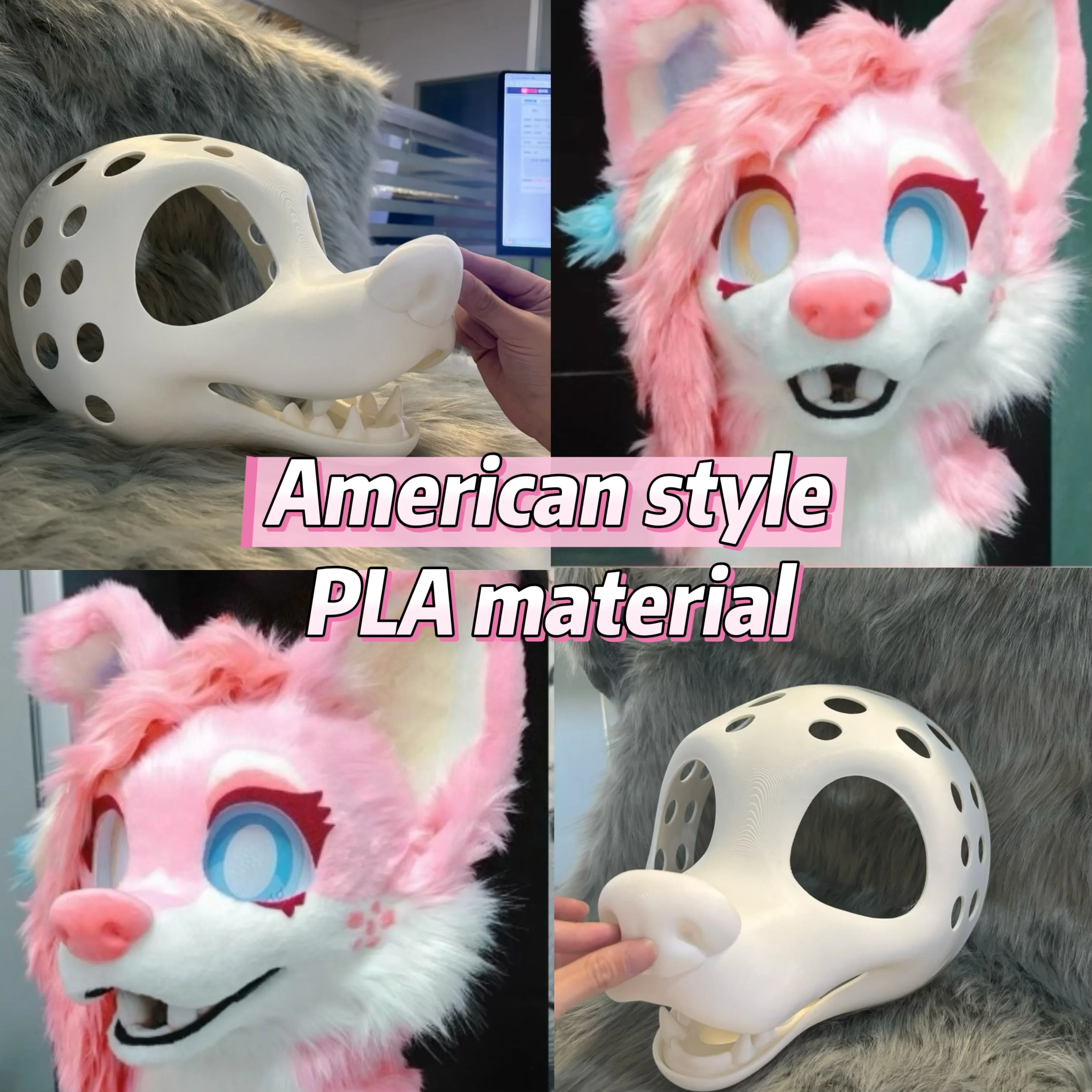 

American Base Mask 3Dprinted Canine Animal Head Skull Handsome Head Animal Clothing Universal Anime Accessories Cosplay Props