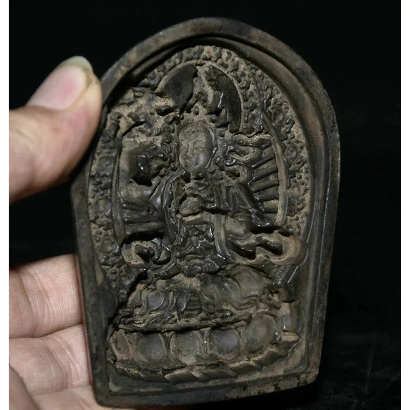 

Old Tibet Bronze Buddhism Guanyin Goddess Buddha Lotus Mould Die Statue