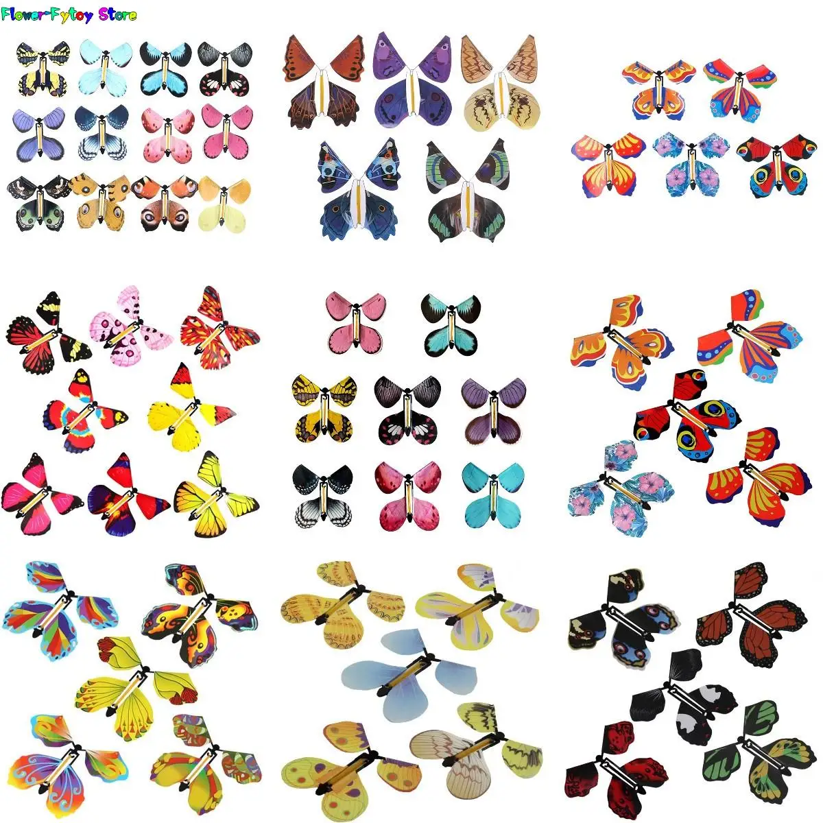 1-10Pcs Magic Butterfly flying Card Toy with Empty Hands Butterfly Wedding Magic Props Magic Tricks Outdoor Toy Color Random