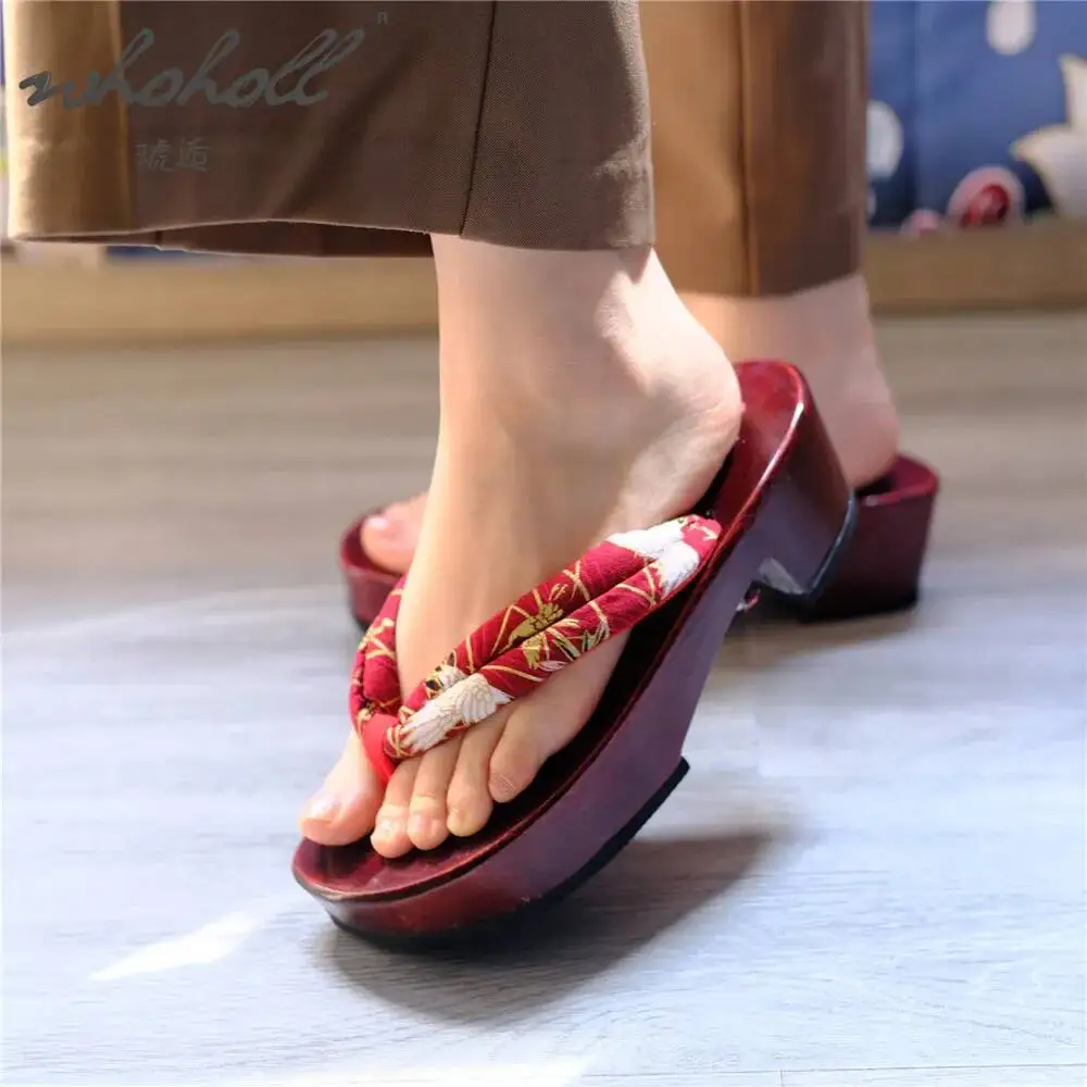 

Japanese Wooden Geta For Women Animation Coplay Shoes Cos Wedge Sandals Women Slippers Flip Flops Slippers Clogs Shoes