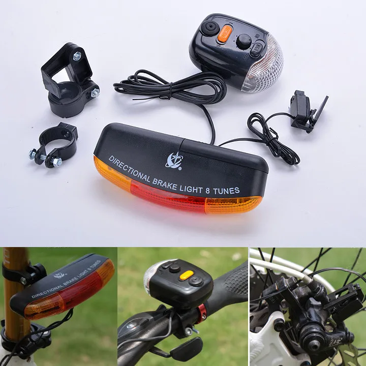 Multifunctional Bicycle Turn  Signal Lamp Tail Light With Electric Horn Brake Light Xc-408