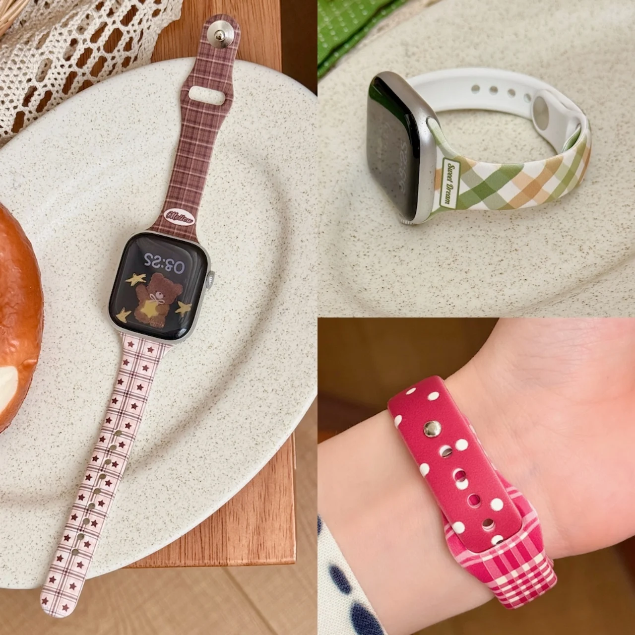 Soft Colorful Star Pattern Silicone Wristband For Apple Watch Ultra SE 11 10 9 8 7 Cute Dopamine Casual Daily Lovely Girls Strap