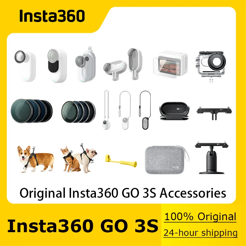 100% oryginalne i oficjalne akcesoria do kamer sportowych Insta360 GO3S/GO3