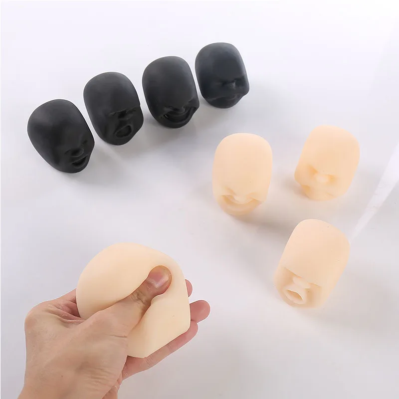 Funny People Face Ball Toys Creative Expression People Face Doll TPR Stress Relief Venting ADHD Toys Pinch Music Fidget Toy Gift