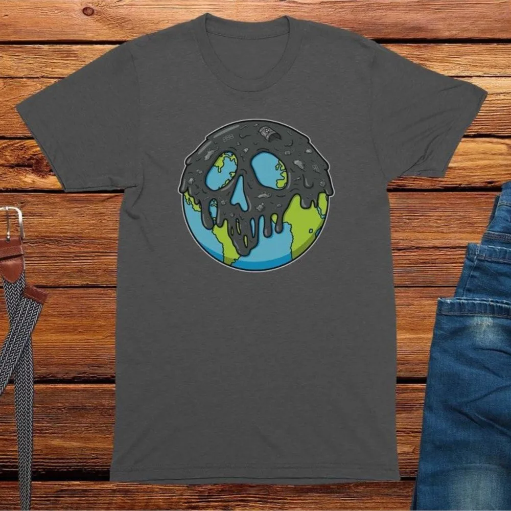 Poisoned Earth T-shirts Environment Save the Planet Mens Tee Shirts Unisex Distinctive Printed T Shirts New Arrivals Clothing