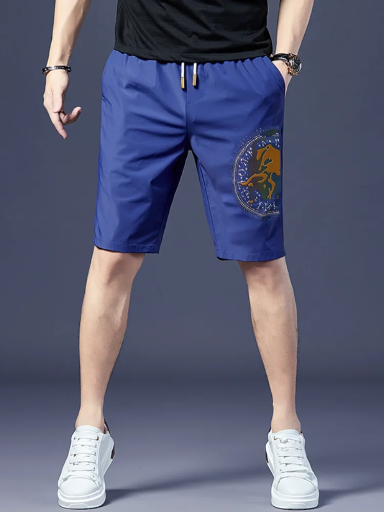 

Casual Men's ort Pants Five-Quarter Loose Fit Summer Thin Outerwear Youthful Sle Faion Brand Heat Resistant Riding Trou...