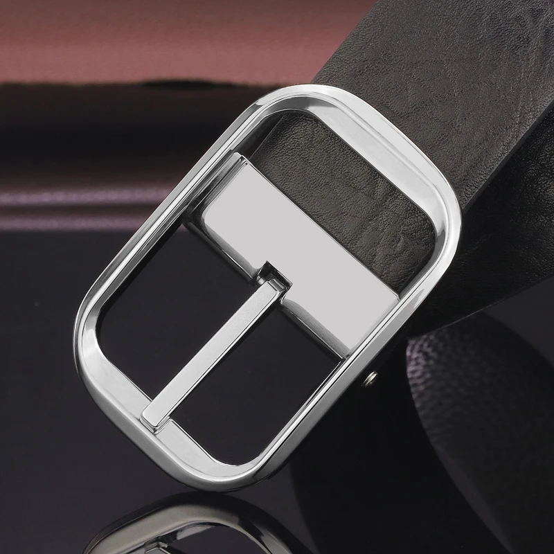 عالية الجودة حزام الرجال الكلاسيكية دبوس مشبك مصمم حزام عادية الحبوب الكاملة جلد أسود بنطلون cintos masculinos B547