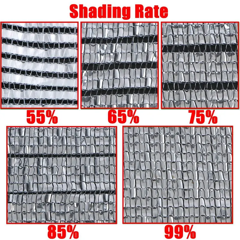 99% Shading New Sun Shade Net Aluminum Foil Sunshade Net Garden Swimming Pool Car Shed Camping Shading Sail Outdoor Sun Shelter