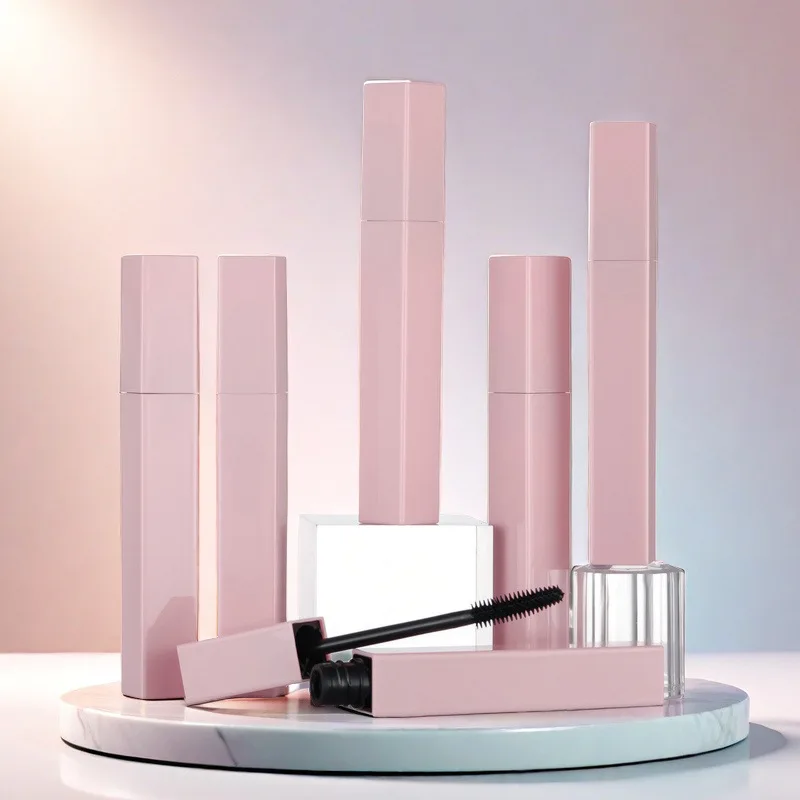 New In Stock No logo pink tube curled thick black mascara Private Label Mascara