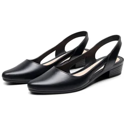 2024 Fashion Dance Women's Shallow Mouth Middle Low Heel Anti-slip Single Shoes Korean Version Plastic Breathable Casual Sandals