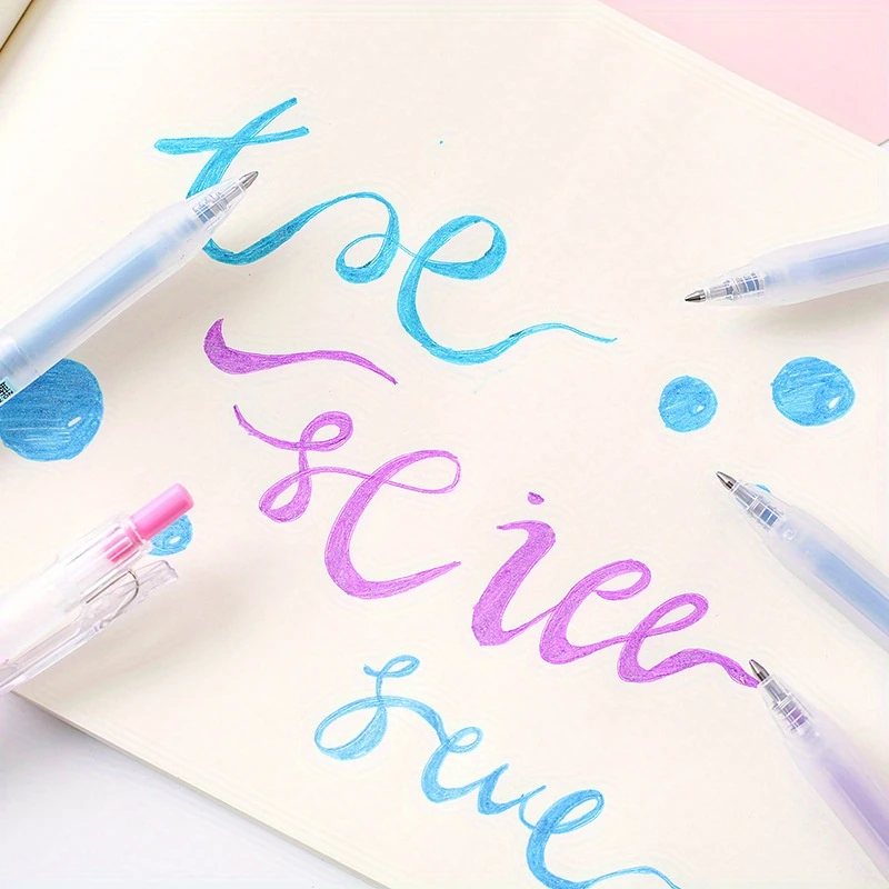 16-Color Retractable Glitter Gel Pen Set, 0.7mm Fine Tip Sparkle Pens for Journaling, Coloring, Drawing, and Doodling