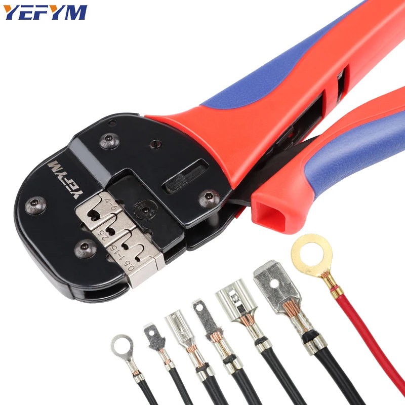 Crimping Tool For Non-Insulated Open Barrel Terminals & Receptacles Ratcheting Wire Crimpers AWG 20-10 (0.5-6mm²) YFP-04B