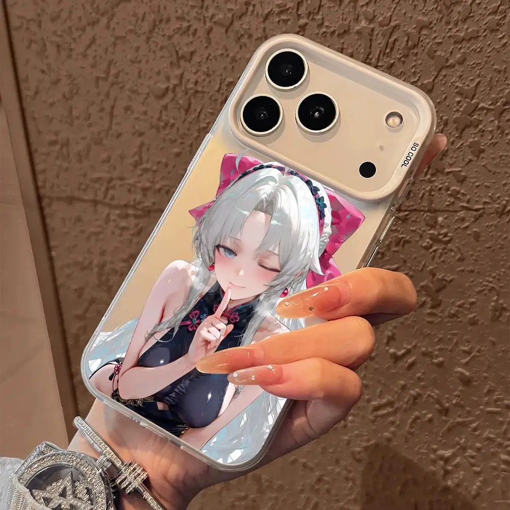 حافظة هاتف لهاتف آيفون 17 16 15 14 13 12 11 برو ماكس أسود أرجواني غير لامع ليزر معدني أورورا فوندا كارلوتا ويذرينج ويفز ويكي