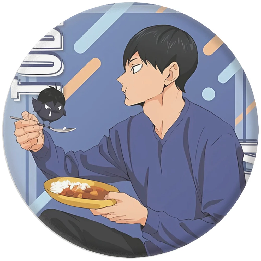 58 มม. อะนิเมะ Haikyuu!! Yu Nishinoya Ryunosuke ทานาคาคอสเพลย์เครื่องแต่งกาย Badge Pin SPTE Tinplate เข็มกลัด ﻿   พร็อพ กิลฟ์