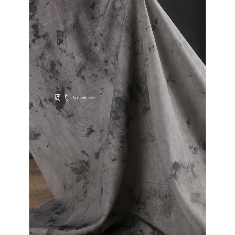 Grey Ink Dot Dye Hype Fine Cotton Tie Dye Fabric Skin Friendly Shirt Dress Clothing Designer Fabrics