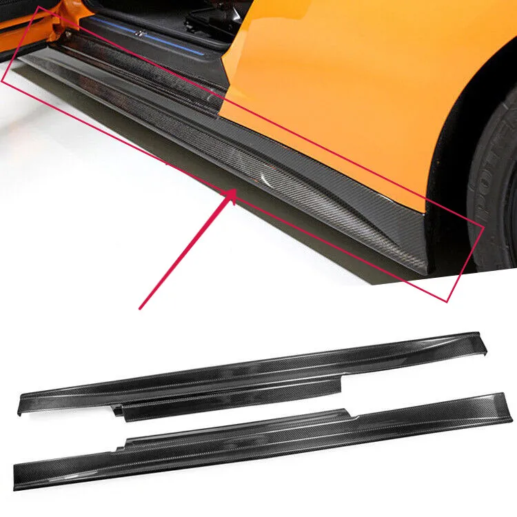 

For Nissan R35 GTR 09-16 Carbon Fiber Side Skirt Extension Addon Wings Bodykits