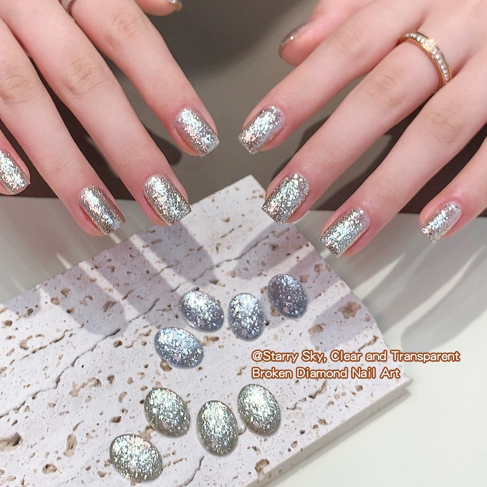 Kaniu Neu Verbessertes Flash Cowherd Gel-Nagellack-Set mit Hochdichtem Silber-Glitzer und Platin-Glitter – Detail 7