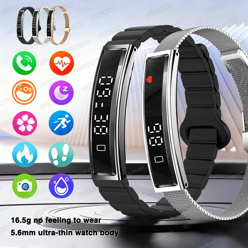 

2026 New Ultra-thinI Smart Bracelet Heart Rate Blood oxygen Tracking Sports Fitness Watches Waterproof Swim Men Women Smartwatch
