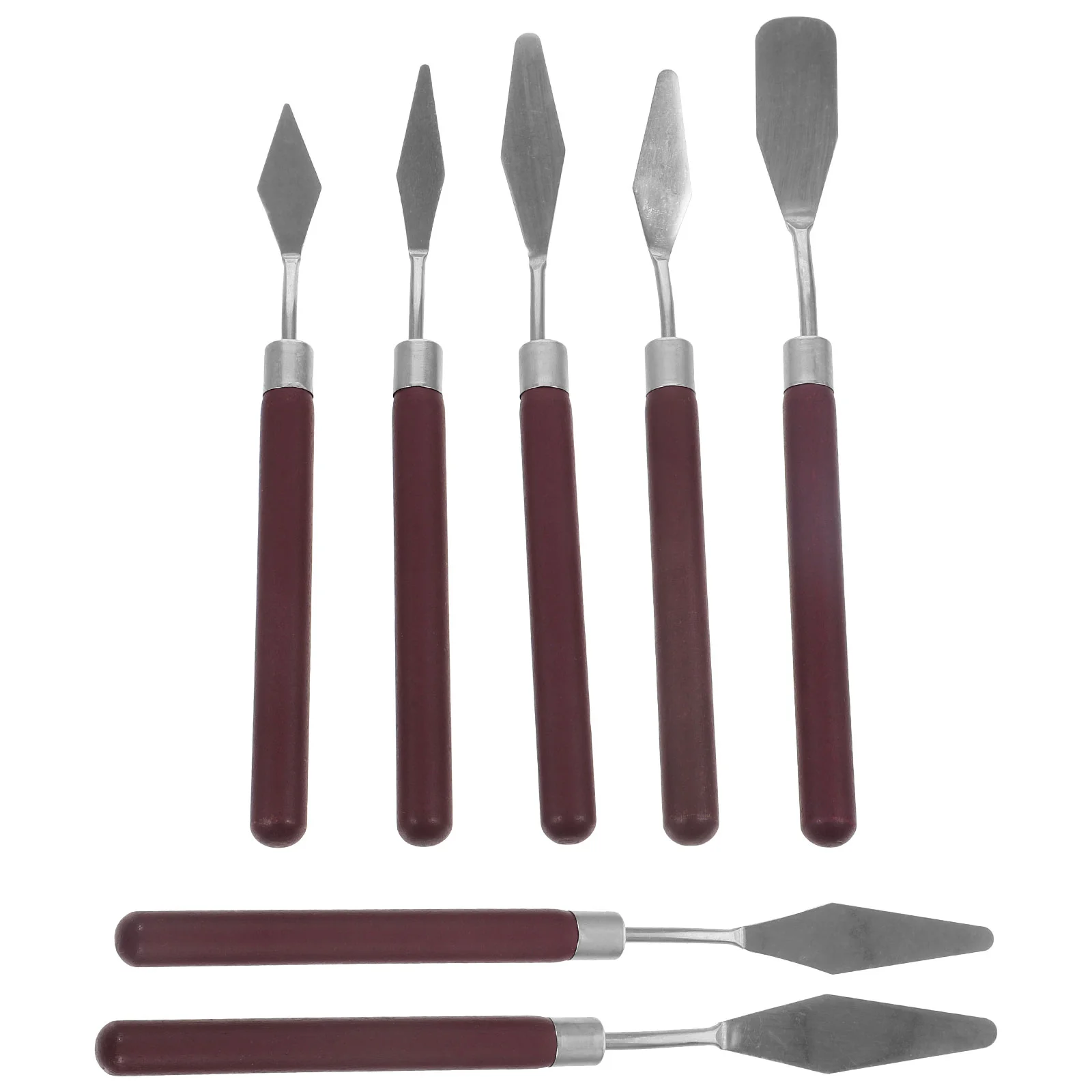 7 Pcs Oil Paint Scraper Painting Spatula Tools Cake Decorating Color Mixing Spatulas Stainless Steel Supplies Scrapers