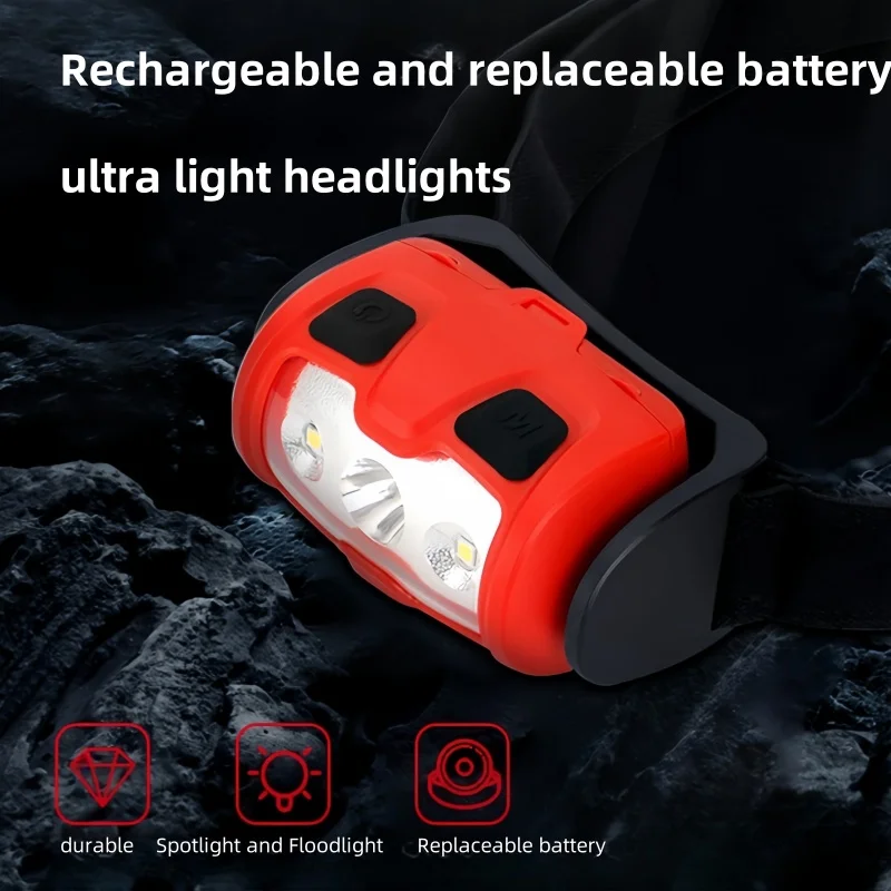 Head Light Micro USB Rechargeable And Replaceable Battery Fishing Waterproof Portable Night Camping LED Spotlight And Floodlight