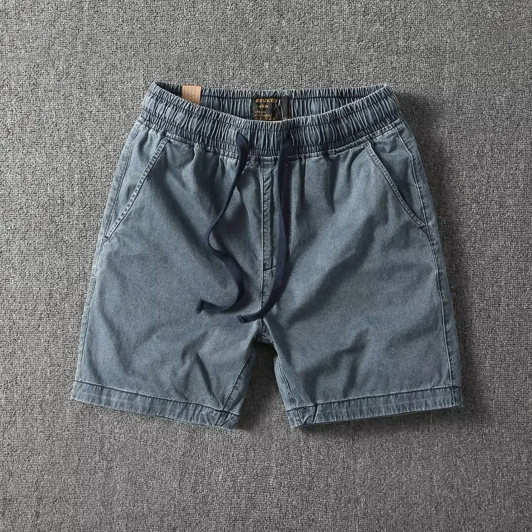 Men's Cotton Shorts Summer Daily Travel Shorts Solid Color Washed Fabric Durable Casual Pants Streetwear Pants Men Clothing 2024