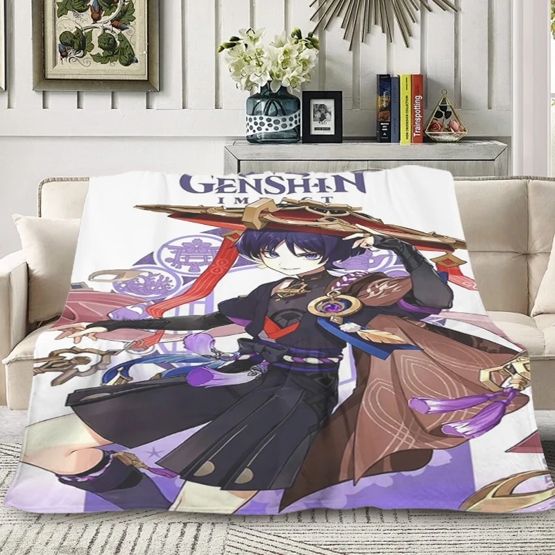 Anime Blanket B-Scaramouches Sofa Winter Fluffy Soft Blankets Microfiber Bedding King Size Blanket Warm Knee Bed Fleece Custom