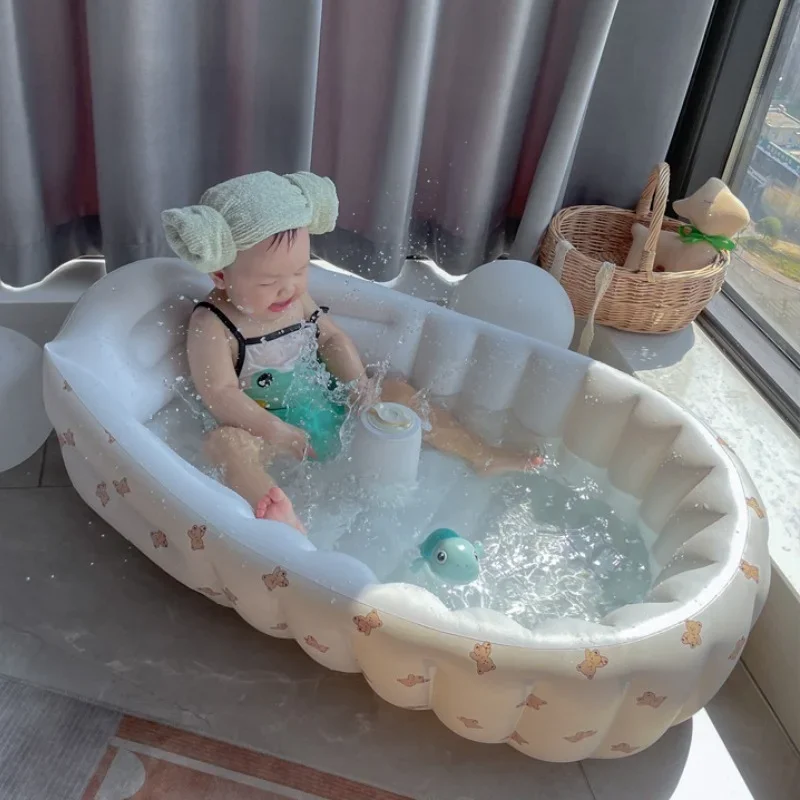 

INS Baby Bath Tub Newborn Air Bathing Inflatable Foldable Portable Kid Infant Toddler Swimming Pool Shower Products Infant Care
