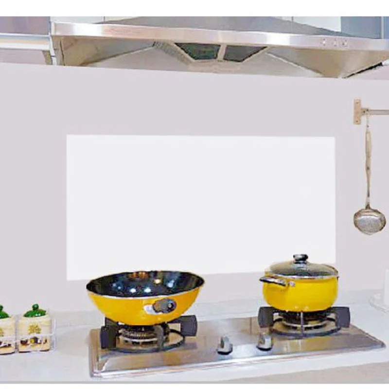 1Pc Kitchen Oil Proof Wall Sticker 90X60cm Heat-resistant Wallpaper Clear Self Adhesive Film Waterproof Paper Home Decoration view 5