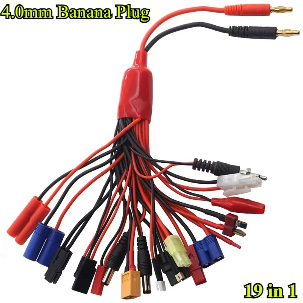 Multifunction Balance Charging 19IN1 Cable Adapter JST XT60 EC3 EC5 HXT Futaba T Plug Tamiya for IMAX B6 B6AC Charger 19 in 1