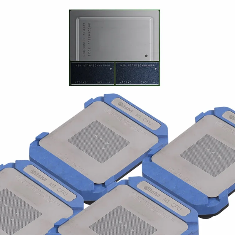 Zestaw szablonów do reballingu BGA dla procesora Mac Macbook M1 precyzyjne bezpośrednie ogrzewanie szablon BGA magnetyczna platforma implantacji cyny — zdjęcie 7