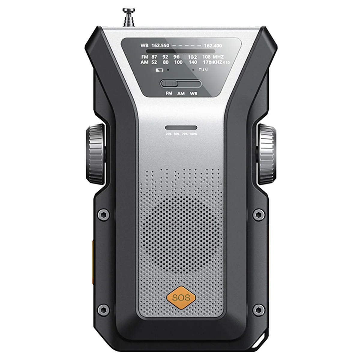 Hand Crank Radios, Emergency Radio NOAA AM/FM, Solar Crank Radio, SOS Alarm, 4000MAh Flashlight, Type-C Charging-A