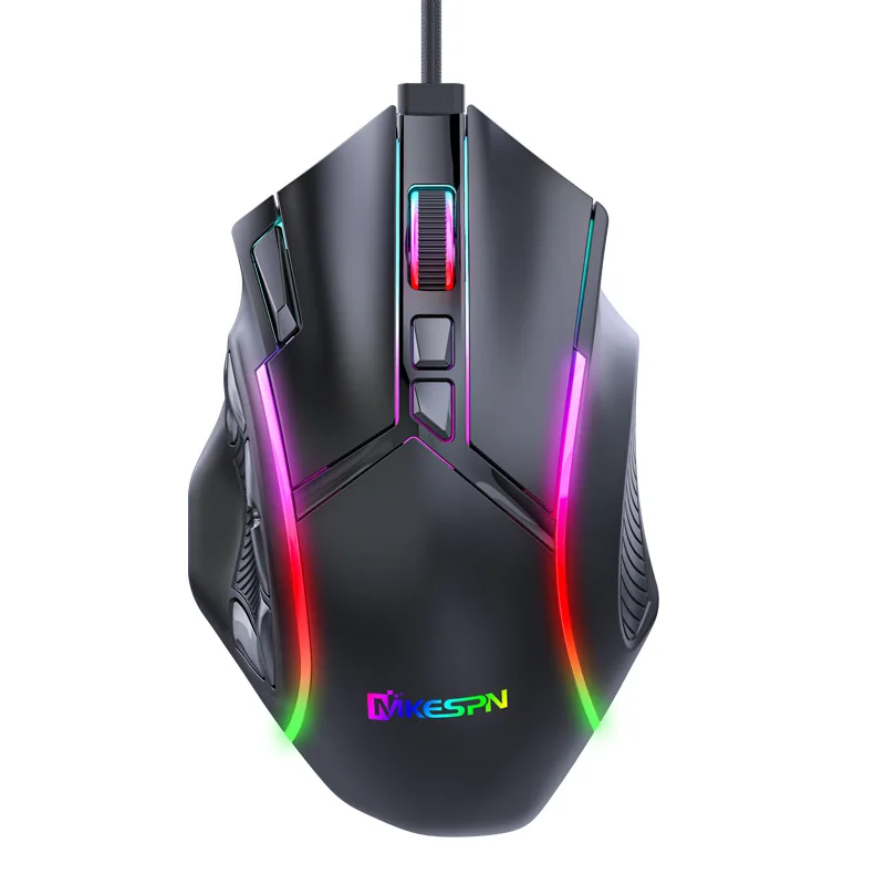 12800DPI Full Speed 12-Key Macro Definition Wired RGB Gaming Mouse Computer Accessories