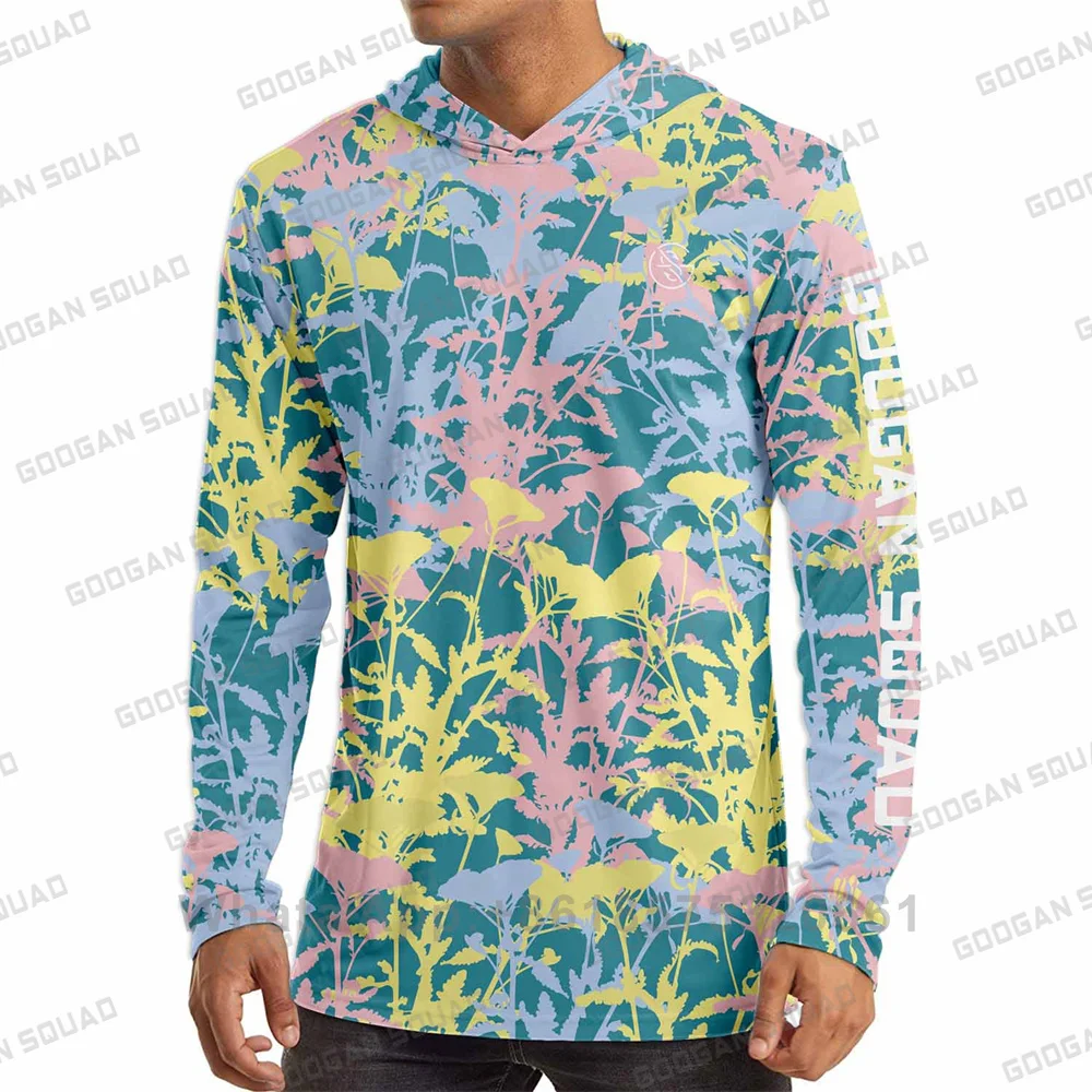 Men\'s Long Sleeve Hoodie Performance Fishing Shirts Fishing Wear Camisa De Pesca UV Protect Fishing Hiking Hoodie Tops Clothing