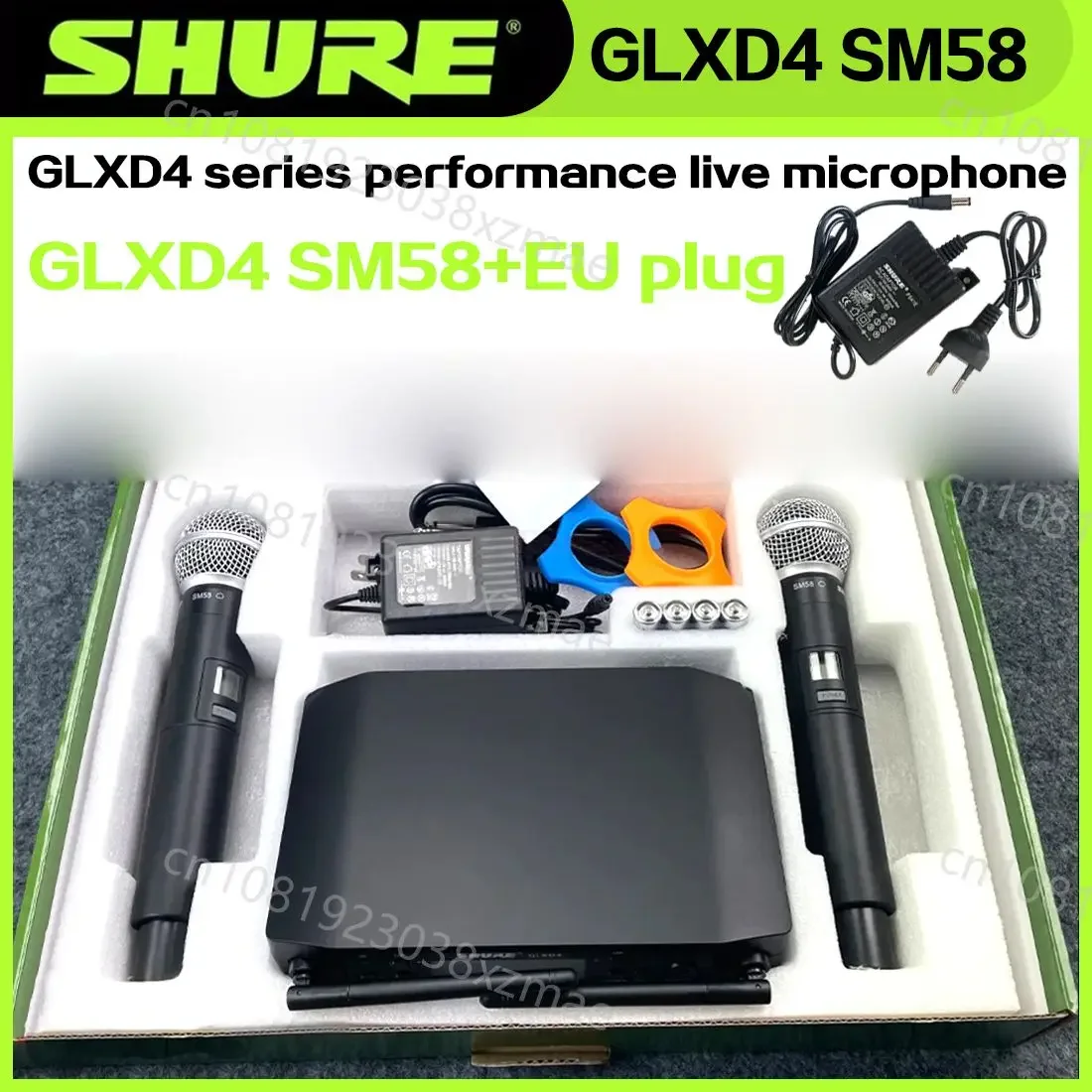 Shure GLXD4 SM58 Draadloze 2 Handmicrofoons UHF Dynamische Professionele Party Stage Karaoke Microfoon GLXD4 SM58 Draadloze Mic