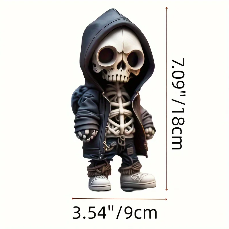 Cool Skull Boy Vinyl Stickers, Matte Self-Adhesive Horror Monster Decals for Car Laptop Luggage Multi Surface Exterior Decor