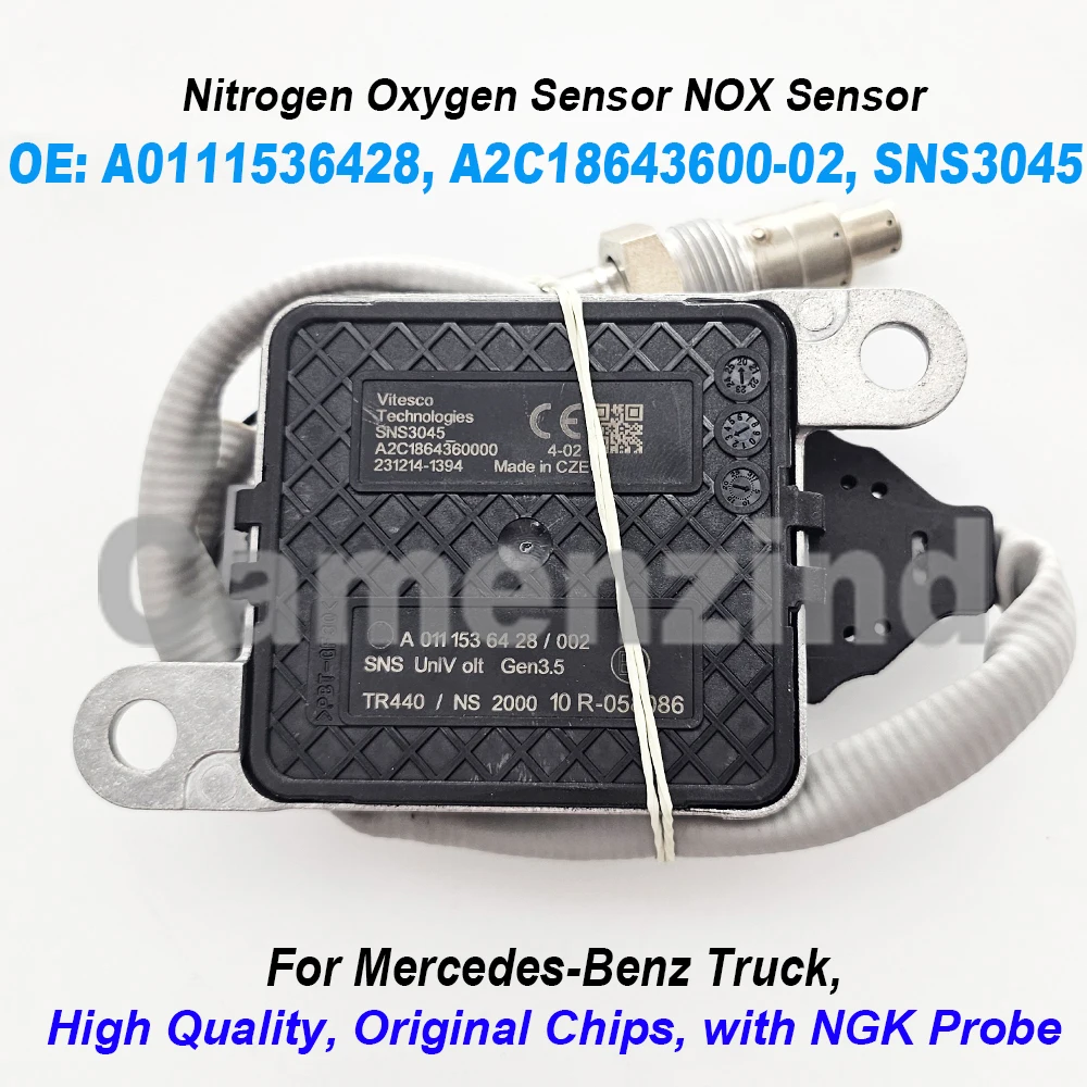 

Nitrogen Nox Oxygen Sensor A0111536428 0111536428 A2C18643600 24V for Mercedes-Benz Actros MP5 Detroit Diesel Truck High Quality