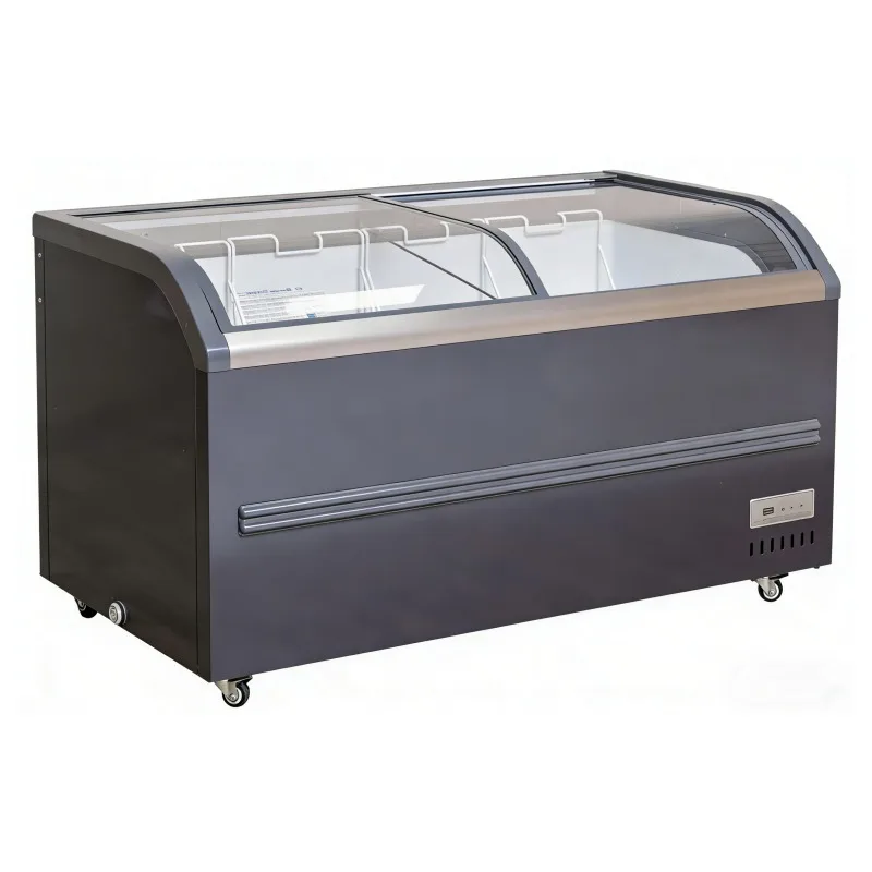 Airo Plug-in R290 Single-Temperature Direct Mechanical 2-Door Supermarket Island Commercial Display Chest Freezer Adjustable