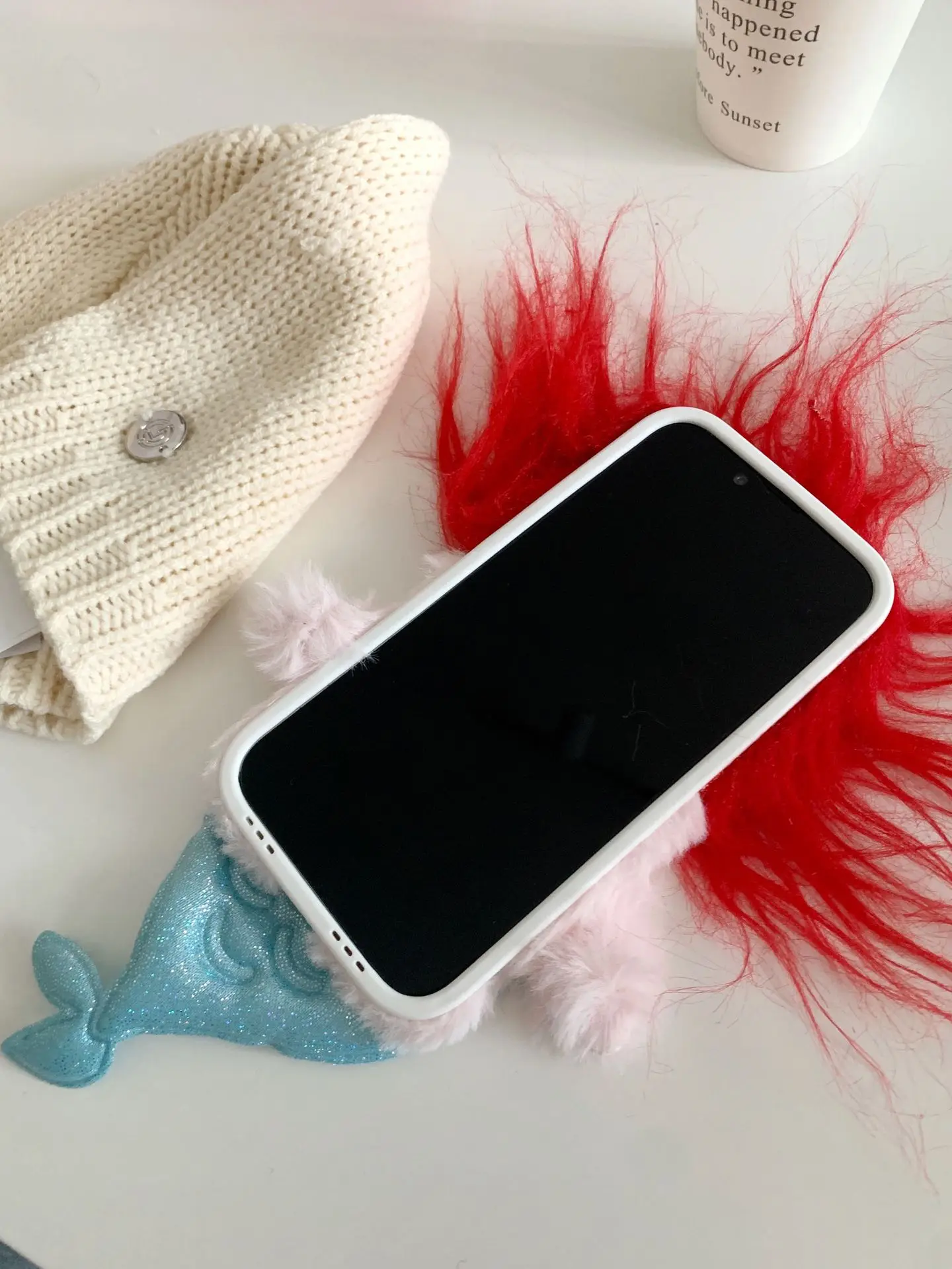 Cartoon Cute and Ugly Plush Mermaid Monster Phone Case for iphone11 12 13 14 15 16 Promax Shockproof Protective Cover Gift