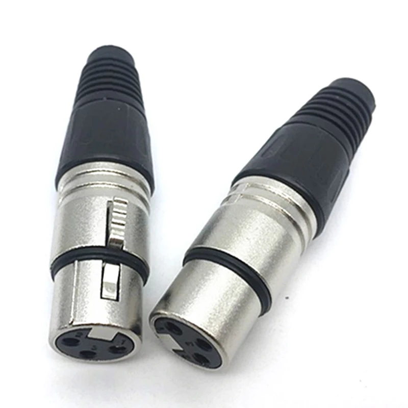 Male & Female 3-Pin 4-Pin 5-Pin XLR Microphone Audio Cable Plug Connectors Cannon Cable Terminals
