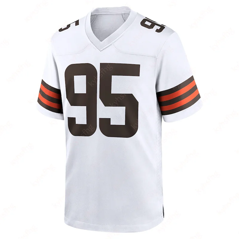 24-25 Adult Cleveland American Football Jersey Rugby Jersey Sportswear Training Jersey T-shirt Browns Garrett 95 Number