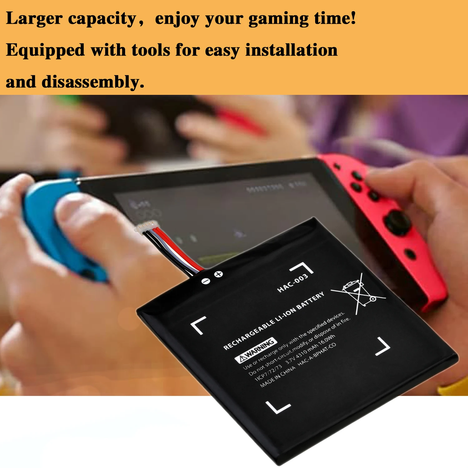 4310mAh HAC-003 HAC 003 Battery Replacement Repair for Nintendo Switch 2017 Game Console HAC-001 HAC-A-BPHAT-C0 HAC-S-JP/EU-C0