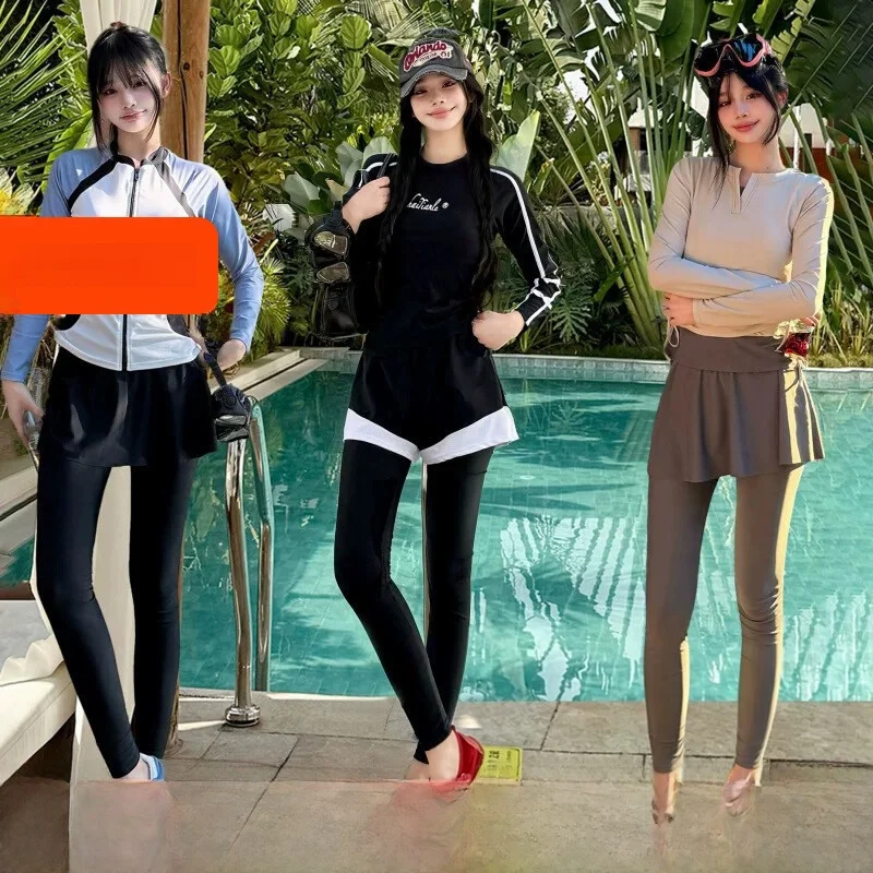 women's-wetsuit-long-sleeve-long-pants-quick-dry-jellyfish-suit-surfing-swimming-beach-drifting-slimming-diving-suit-set